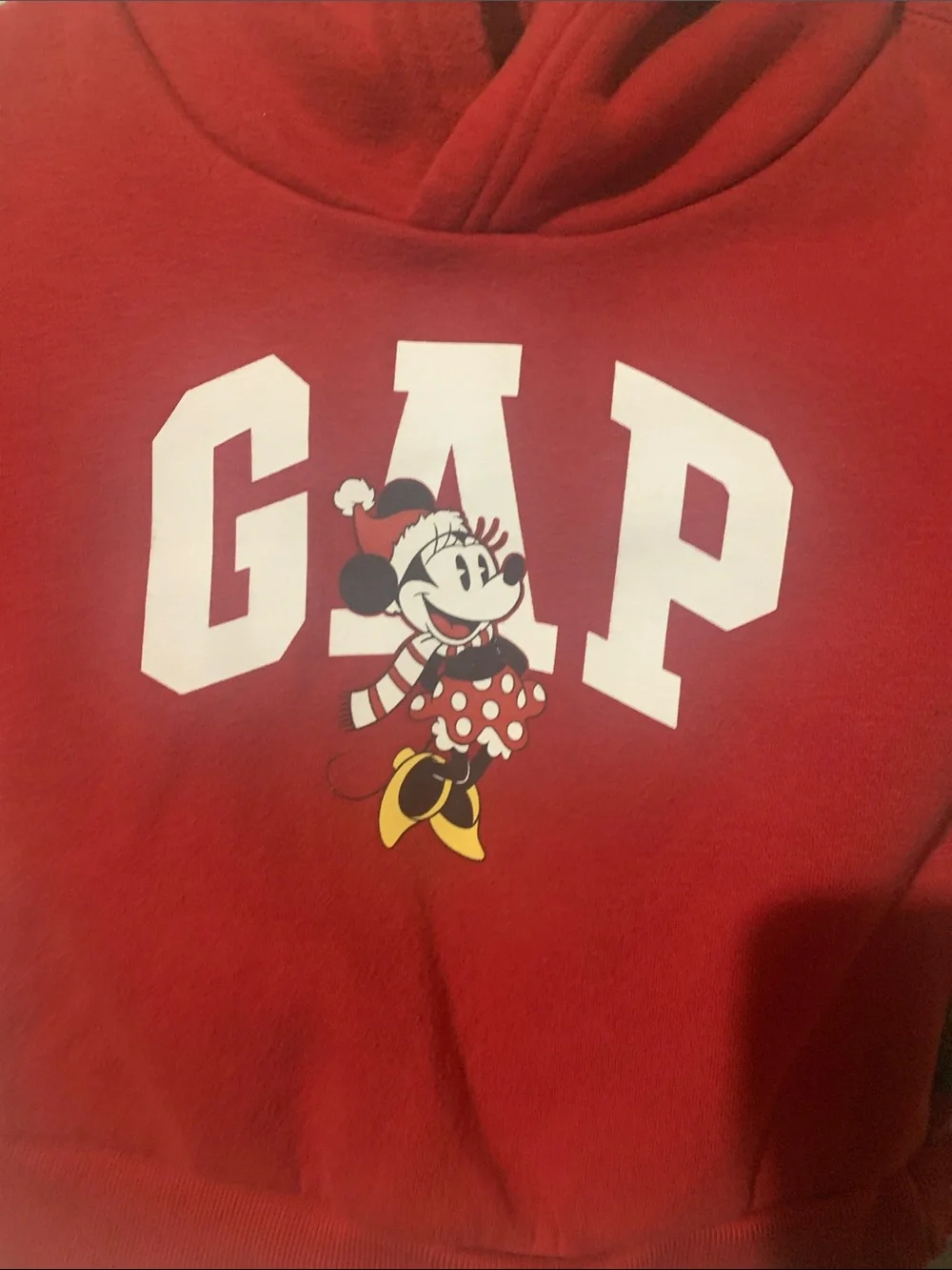 GAP Red Kids Hooded Sweatshirt with Minnie Mouse Graphic